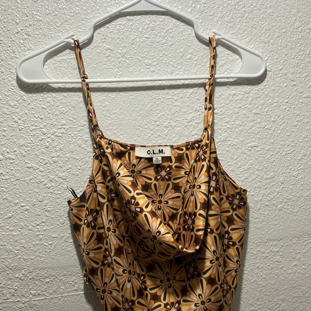 Women's Floral Tan Top